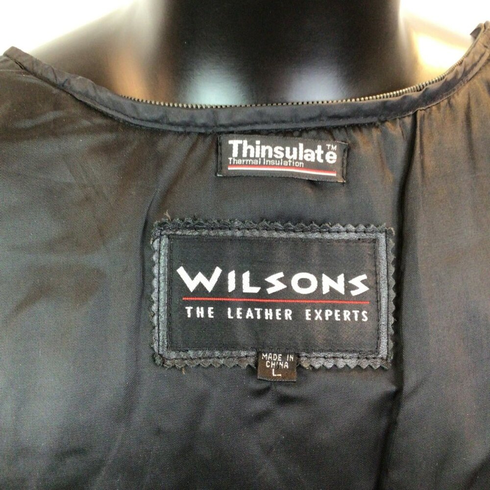 Vintage Wilsons Leather Jacket Mens Size Large With Thinsulate Insulated Vest Le - Picture 12 of 14